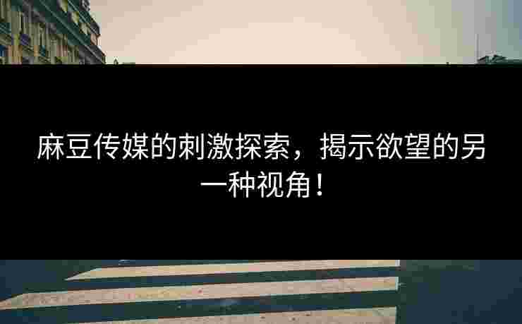 麻豆传媒的刺激探索,揭示欲望的另一种视角!